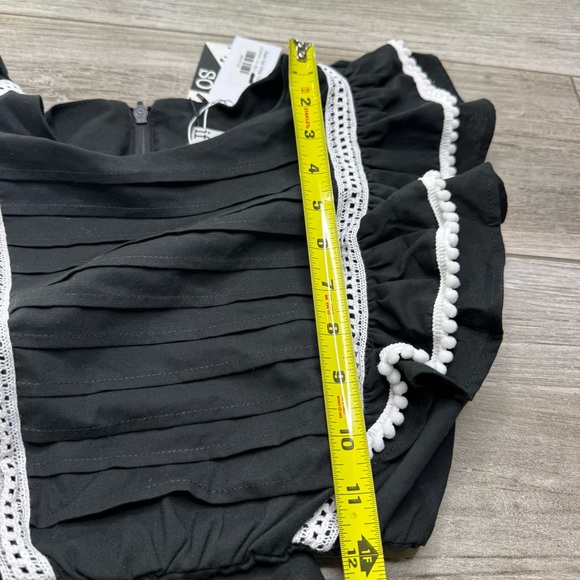 IF SO Black White Trim Two Piece Dress Size 10/12 - Picture 6 of 13